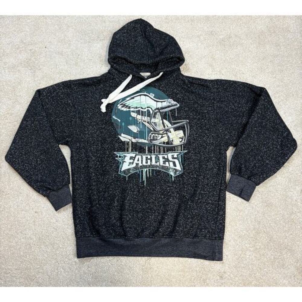 Jon Lauren Apparel Philadelphia Eagles Helmet Logo Graphic Hoodie Size M
